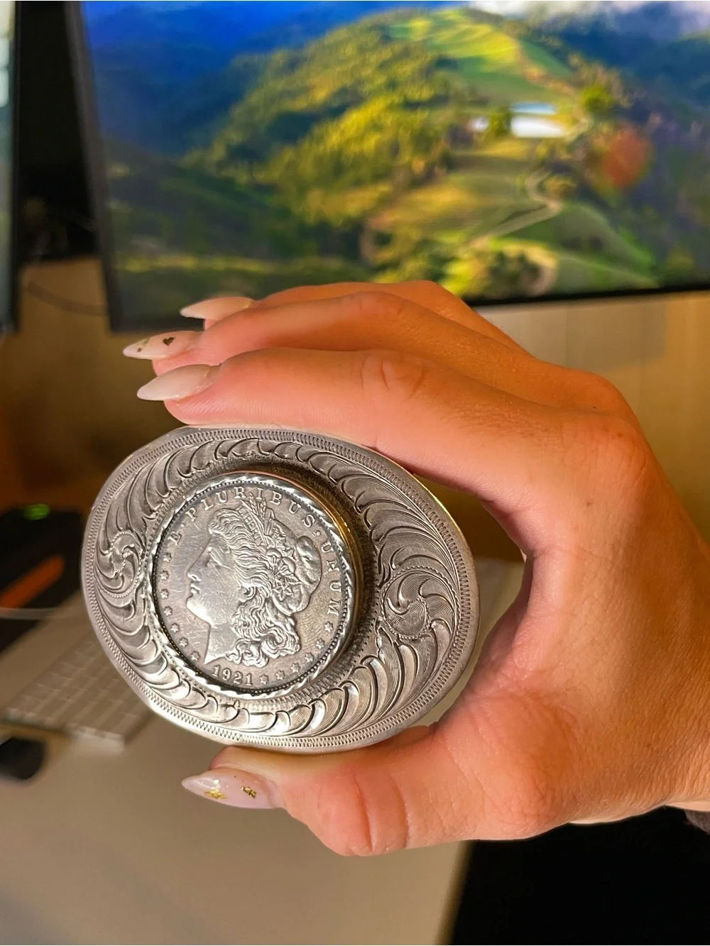 925 Sterling Silver montana oval